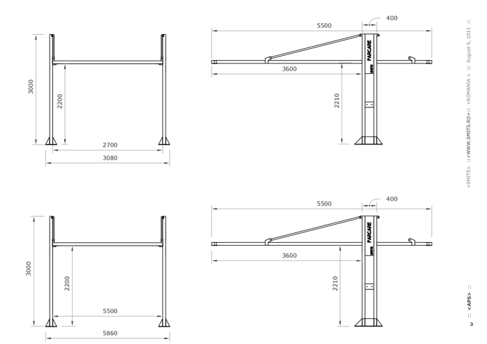 Schita carport pentru parcare metalic